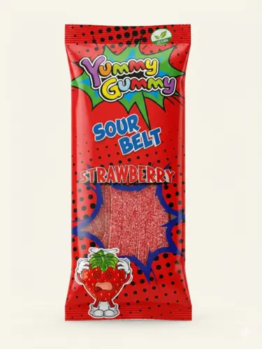 Sour Belt Strawberry, Yummy Gummy 160 G