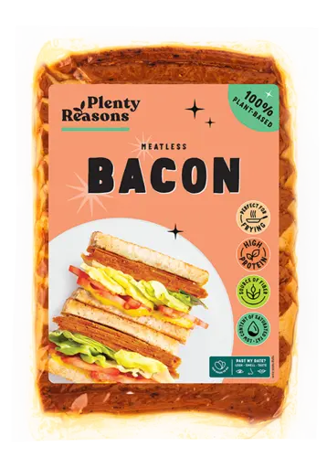 Vegansk Bacon skiver ca 12 stk - 100g (Kan ikke sendes)