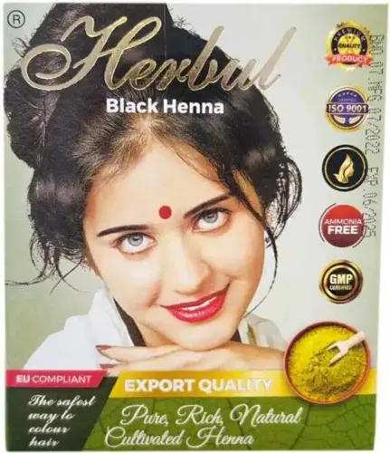 Sort Henna Hårfarve, Herbul 60 g