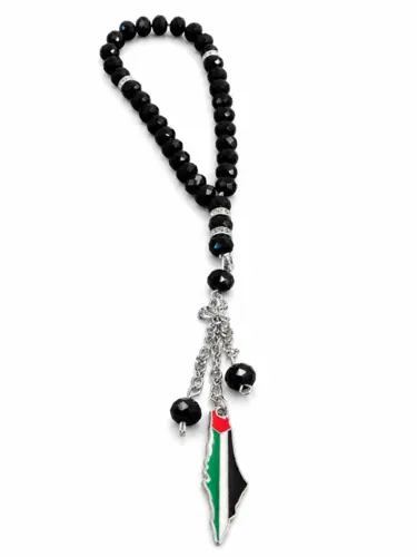 Lille Palestine Tasbih med Sorte 33 krystaller