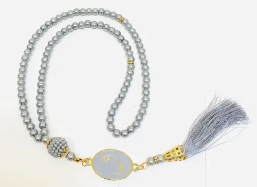 Perle Tasbeeh i Silver/Grå (99 pärlor)