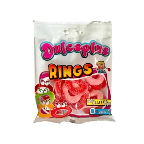 Sura Jordgubbsringar Dulceplus 100 gr