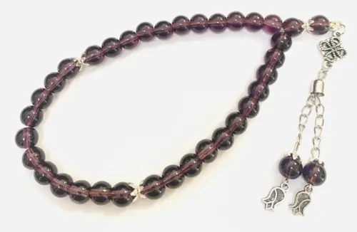 Granatäppelfärgat Glas Tasbih med 33 Pärlor