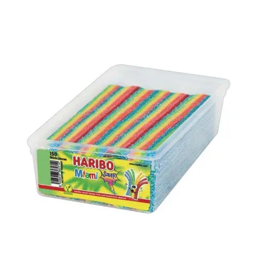 Miami Sauer Haribo, 150 Stk, vegane Süßigkeiten, 1125g