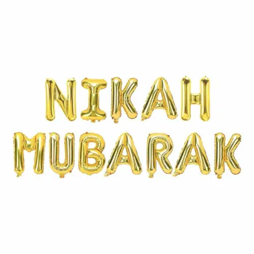 Nikah Mubarak folieballonger i guld