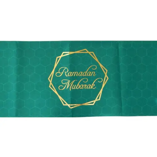 Ramadan Mubarak Tischläufer - Grün & Gold