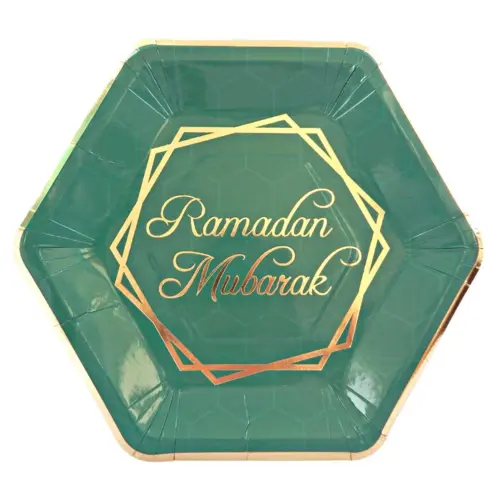 Ramadan Mubarak Festteller – Grün & Gold