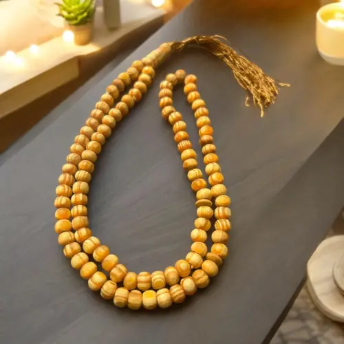 Handgjord Tasbih gjord av äkta olivträ med 99 pärlor