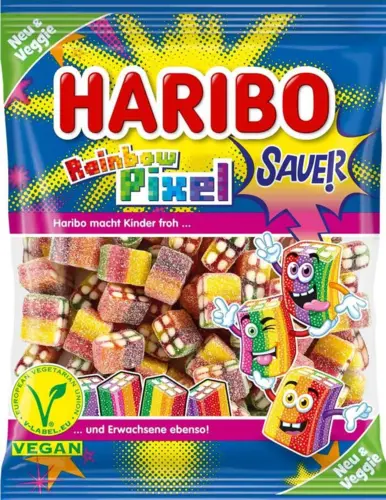 Rainbow Pixel Sauer Haribo, 120 gr (Vegan)