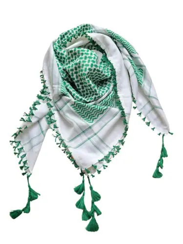 Keffiyeh Weiß und Hellgrün, extra weich und robust
