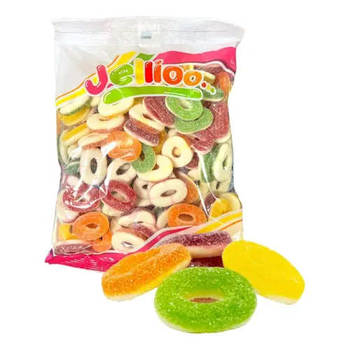 Jellioo Syrliga färgglada ringar 1kg