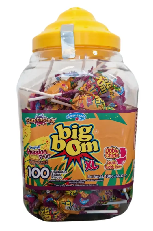 Tropical Passion Fruit med Displaybøtte, Big Bom (1600 gr)