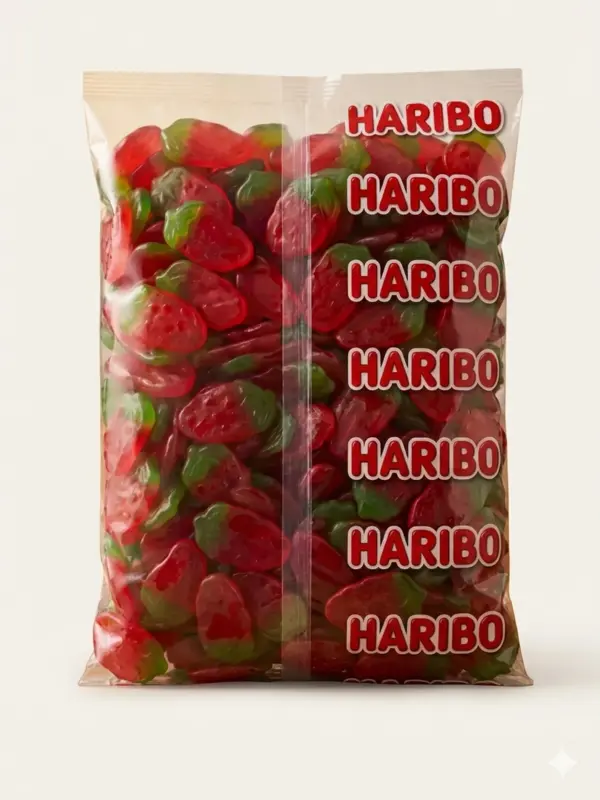 Jordbær Giant Jelly, Haribo 3 kg (Veggie)