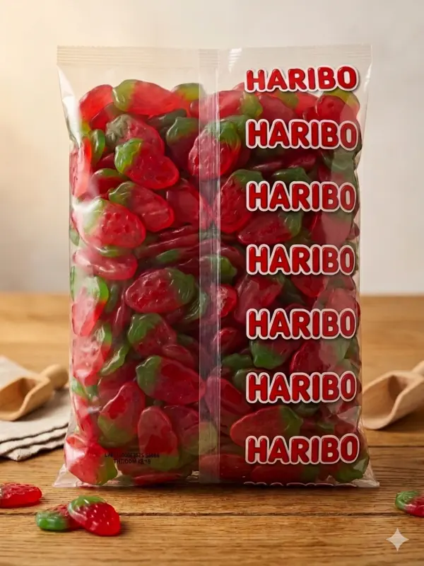 Jordbær Giant Jelly, Haribo 3 kg (Veggie)