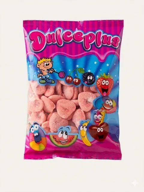 Sour stuffed red hearts Dulceplus 1 kg