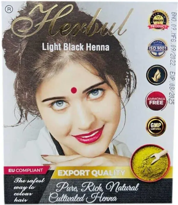 Lysesort Henna Hårfarve, Herbul 60 g