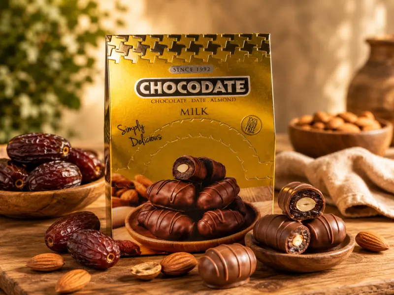 Chokolade dadler, Chocodate 33g (4 Varianter)