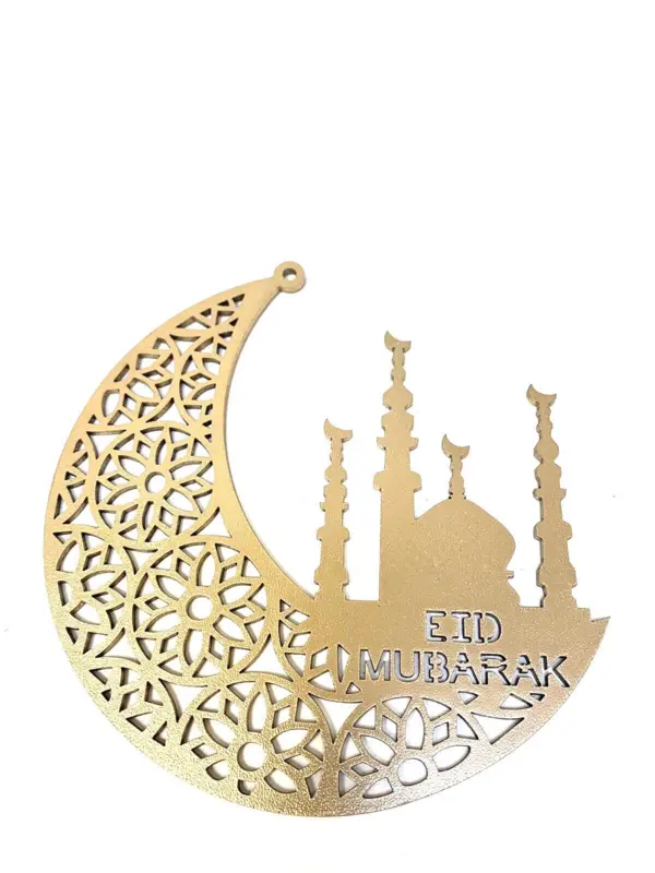 Eid Mubarak Holzdekoration Gold 10 cm