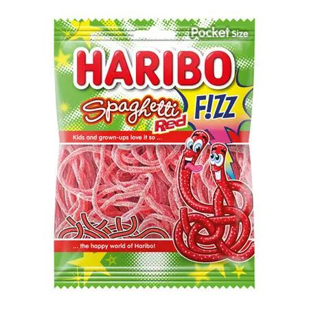 Spaghetti red Fizz Haribo 85 gr (skarp pris)