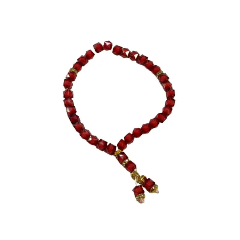 Granat æble rød Krystal tasbih, med 33 perler