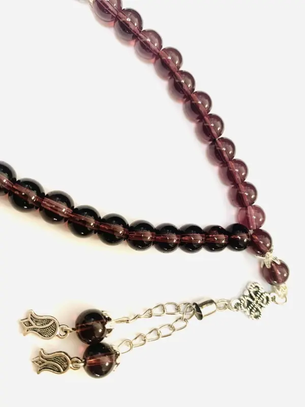 Granatäppelfärgat Glas Tasbih med 33 Pärlor