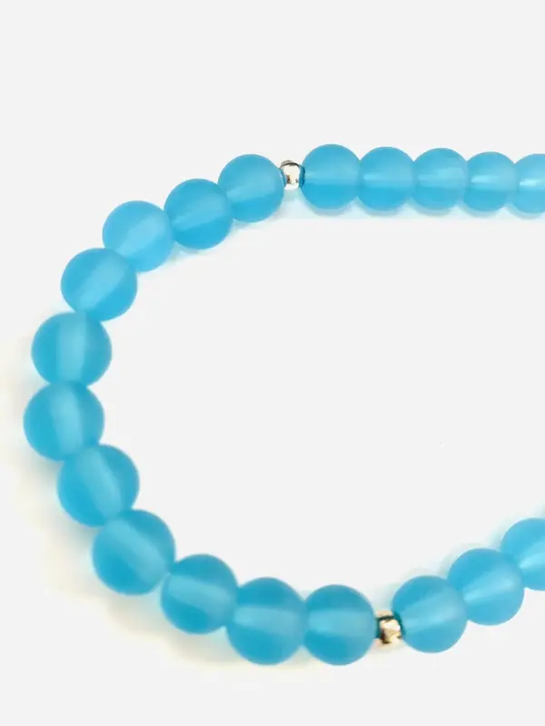 Frozen Blue Farvet Glas Tasbih med 33 Perler