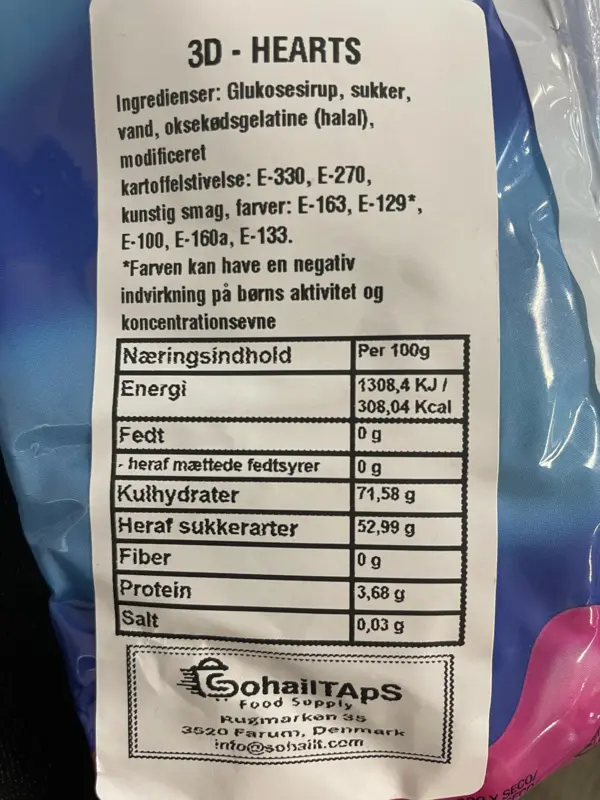 3D Sockrade Hjärtan Dulceplus 1 kg