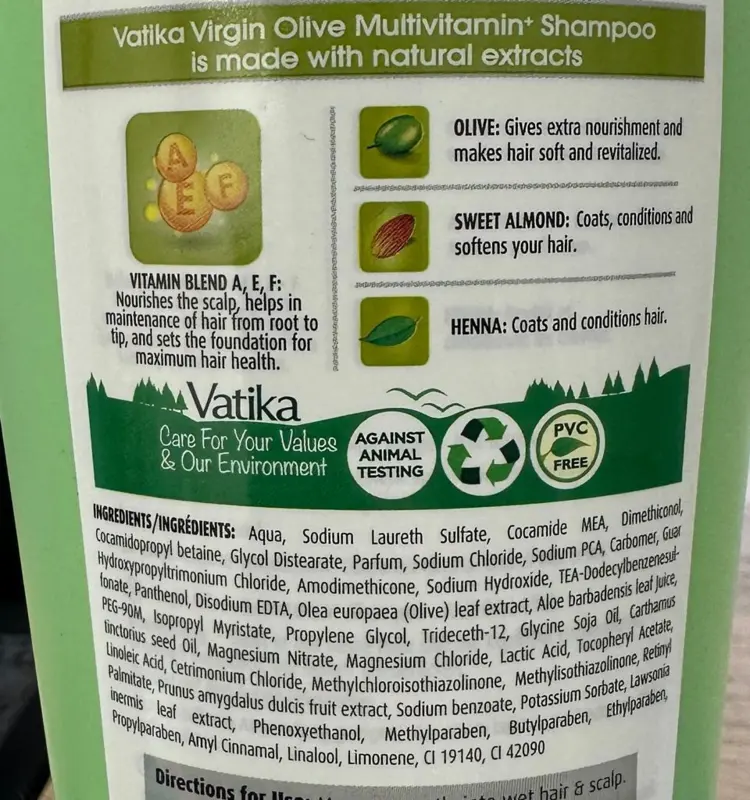Vatika Multi-Vitamin Shampoo, Virgin Olive, 400 ml