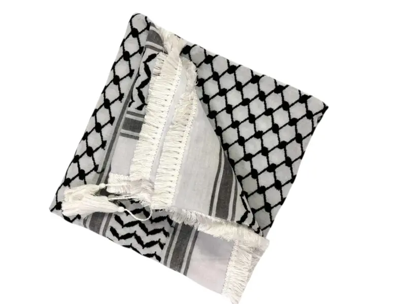 Hvid/Sort, 100 % Bomuld Keffiyeh
