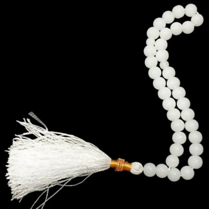 Stilvolle weiße Stein-Tasbih mit 33 Perlen