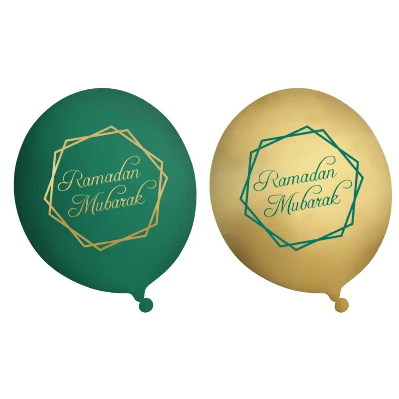 Ramadan Mubarak Ballonger i Grön/Guld