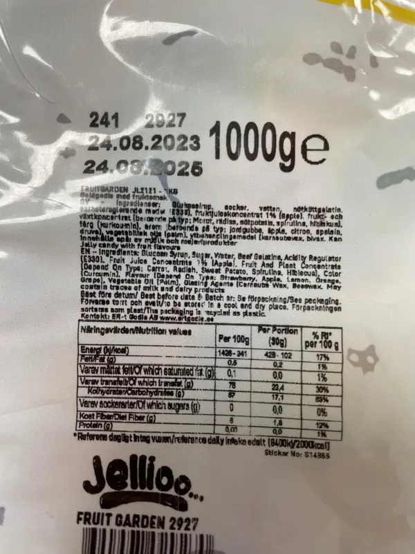 Jellioo Eldorado 1kg (fruitgarden)