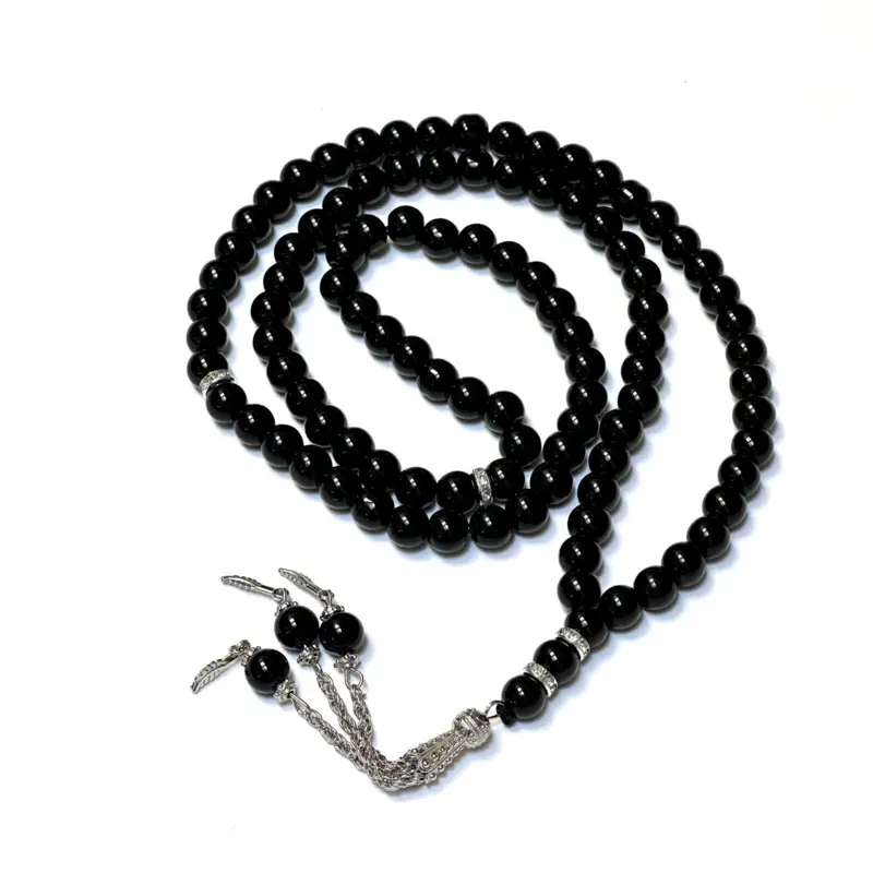 Klassisk perle tasbih med sølv detaljer, 99 perler (4 farver)