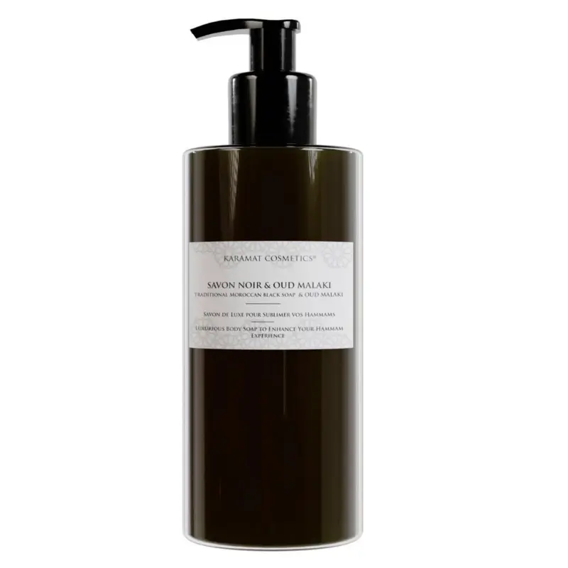Schwarze Seife mit Oud Malaki, flüssige Luxusseife, 300ml