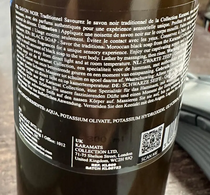 Schwarze Seife mit Oud Malaki, flüssige Luxusseife, 300ml