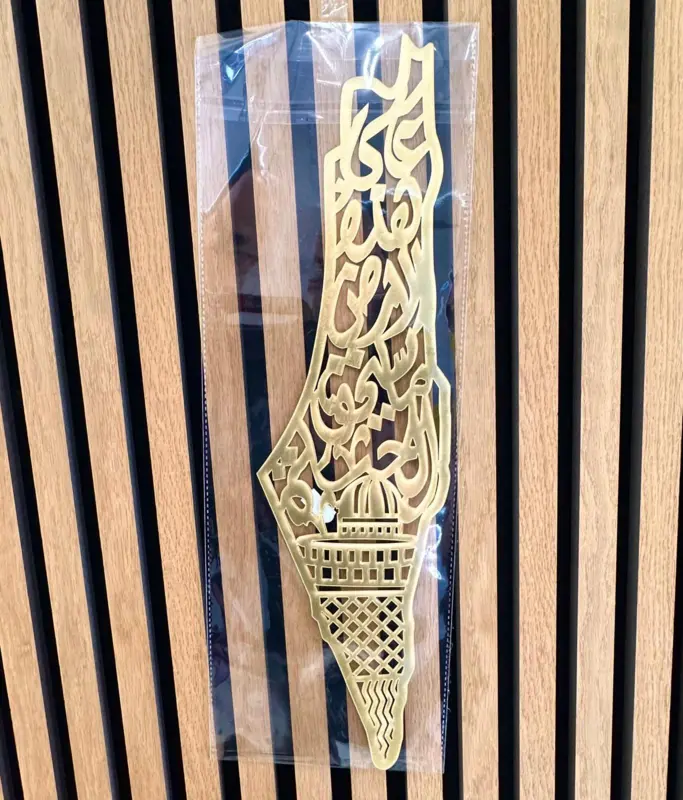 Goldener Palestine-Aufkleber aus Hartplastik, groß