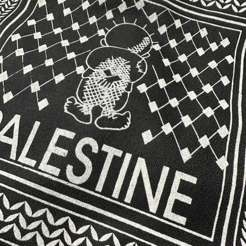 Handgjord Palestina Muletaske med dragkedja - Svart/vit