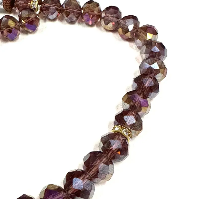 Kristall Lila/brunaktig Tasbih