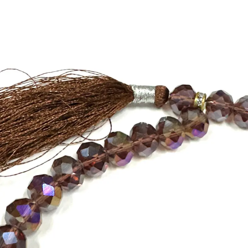 Kristall Lila/brunaktig Tasbih