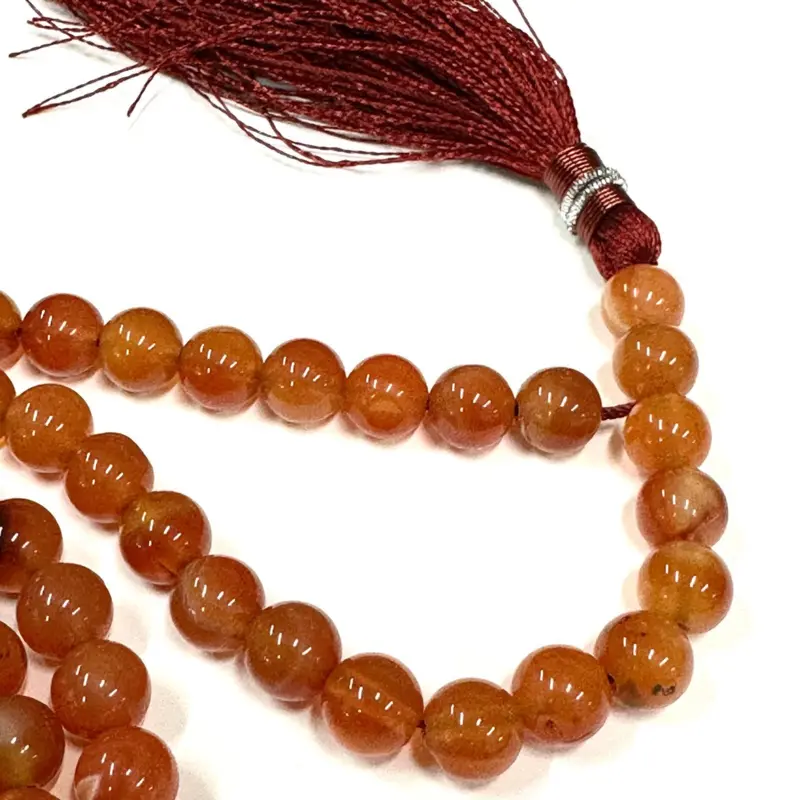 Bärnstensfärgad Tasbih i Agatsten med 99 Pärlor