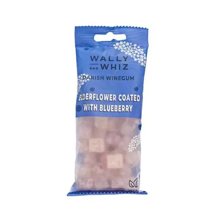 Vingummi med Hyldeblomst og Blåbær (vegan), Wally & Whiz 57g