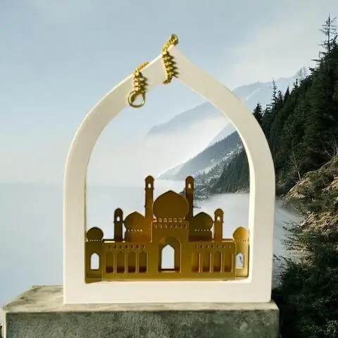 Goldfarbene Moschee I 3D Dekoration I Holz