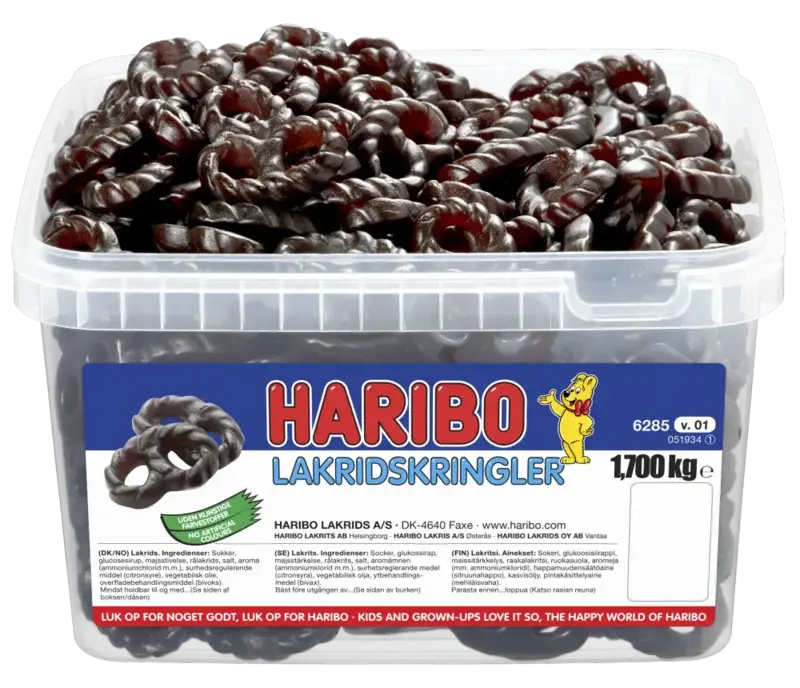 Lakrids Kringler 1,7 kg. Haribo