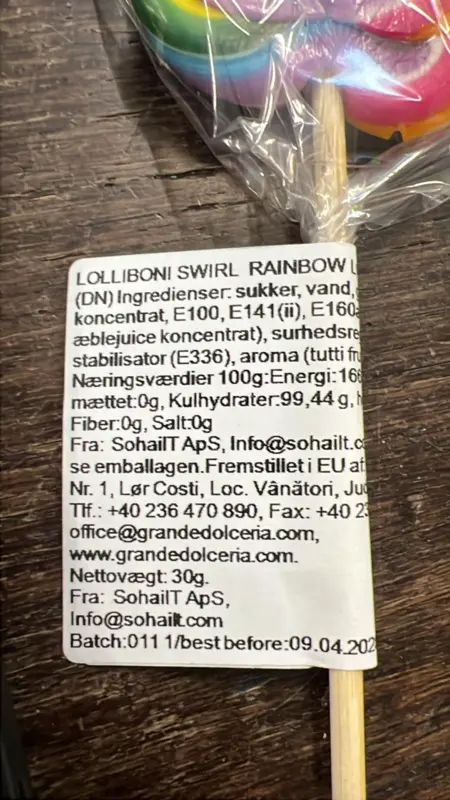 Swirl Rainbow Slikkepind 1 stk 30g