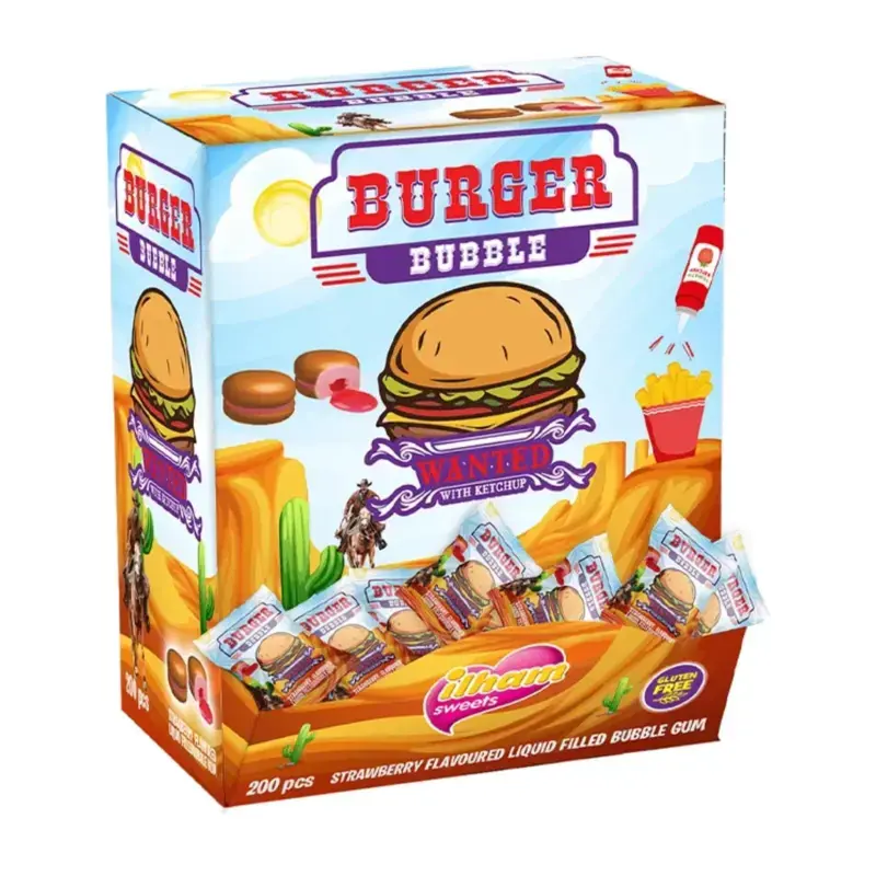 Burger Bubble Strawberry Bubble Gum 1 Stk.
