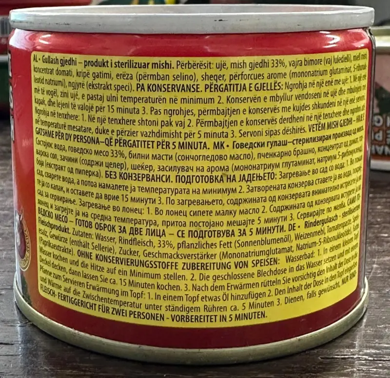 Nötköttsgulasch på burk, 200g