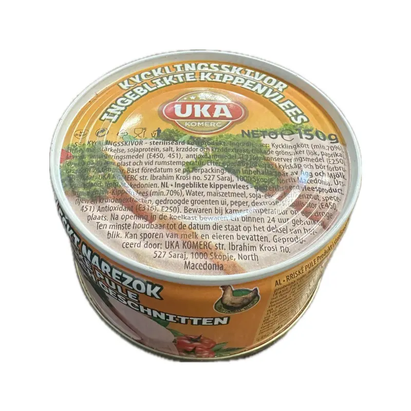 Kycklingskivor på burk, 150g, Uka