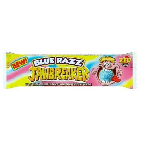 Blå Hindbær Jawbreaker Tyggegummi, ZED Candy 33 g