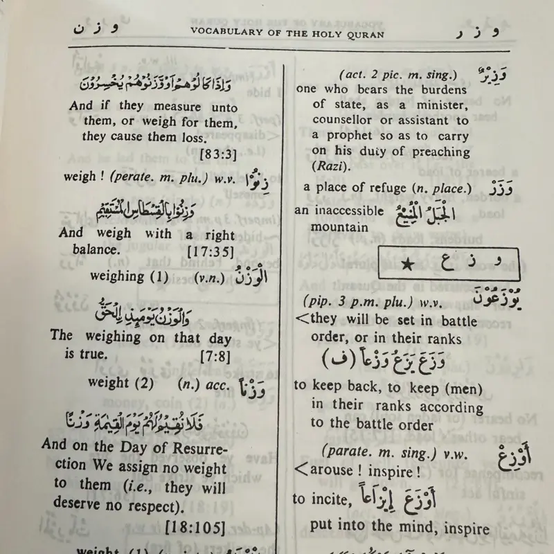 Wortschatz des Heiligen Qur'an