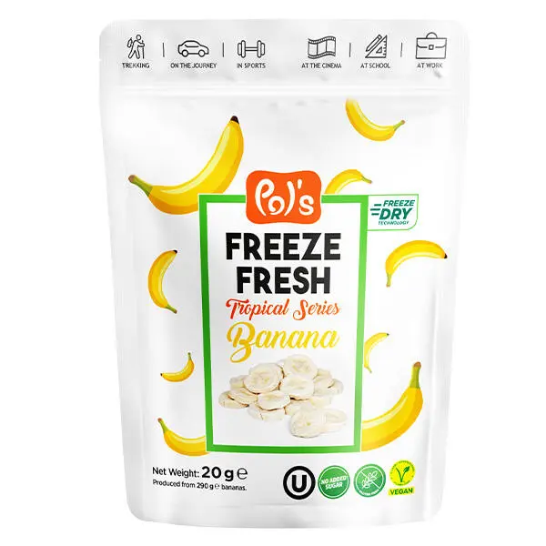 Frystørret Banan Pol's 20g (Vegan)